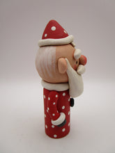 Christmas folk art small Santa Claus with wood body
