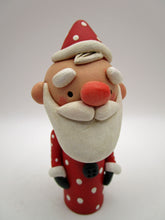 Christmas folk art small Santa Claus with wood body