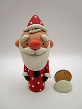 Christmas folk art small Santa Claus with wood body