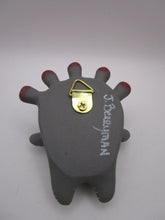 Wall Spirit Folk Art Sculpture – Gray Character with Red Accent - one of a kind, signed