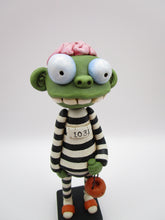 Halloween folk art Zombie in jail attire