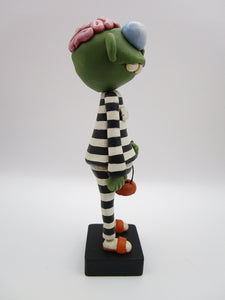 Halloween folk art Zombie in jail attire
