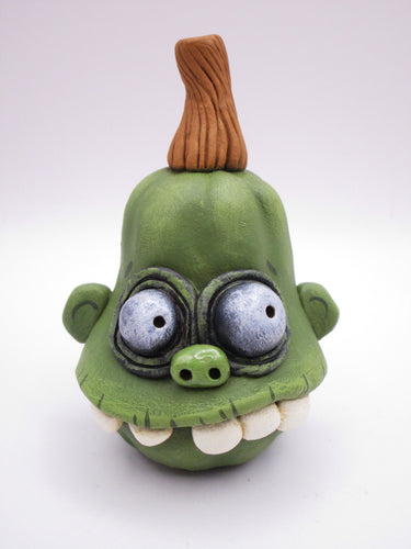 Halloween folk art zombie pumpkin