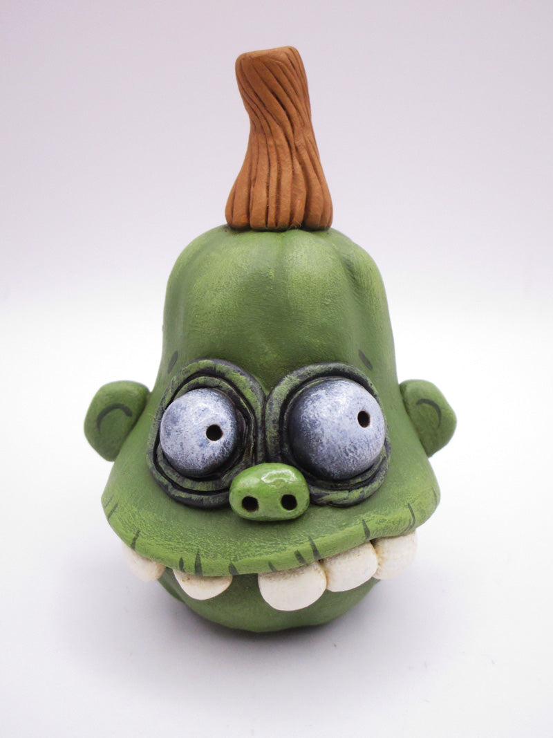 Halloween folk art zombie pumpkin