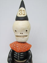 Halloween 31 Skelly Skeleton sitting on stump - trick or treater style