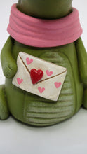 Valentines Alligator with Valentine in hand and cute party hat