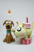 Birthday folk art style dog with cake on his back Wacky Character