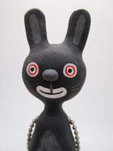 Easter bunny spring folk art black bunny with tiny basket