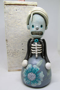 Blue Skeleton girl in dress great art character!