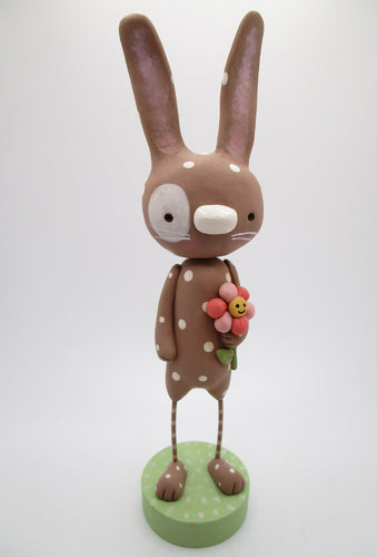 Easter - Spring time rabbit with happy flower