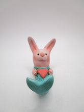 Valentine BUNNY mermaid on her back with heart