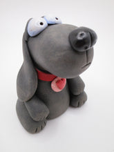 Valentine folk art dog with heart collar