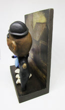 Diorama folk art style "beware of dog" with folk art man and his dog - number 5
