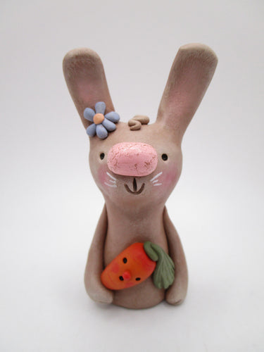 Easter bunny with silly carrot friend