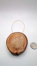 Little wood slice with flower "beautiful" ready to hang - paper clay