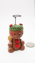 Little Christmas folk art Gingerbread man ANGEL with wings and halo