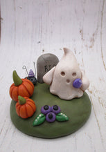 Halloween ghost and graveyard scene TINY and cute!