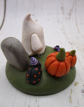 Halloween ghost and graveyard scene TINY and cute!