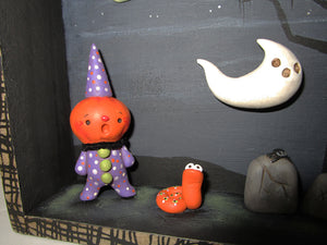 Halloween shadow box spooky scene ready to hang on wall