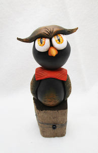 Halloween folk art vintage style OWL