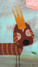 Folk art DOG painting 8 x 10 ready to hang