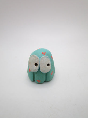 Valentine folk art MINI jellyfish with heart pattern LOVE
