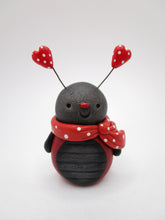 Valentine folk art lady bug love with hearts