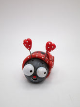 Valentine folk art lady bug love with bug eyes