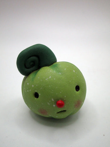 Little Halloween folk art green pumpkin