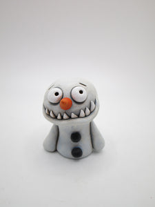Little creepy Christmas folk art snowman