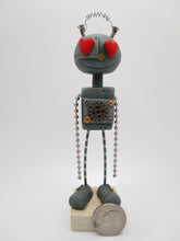 Valentine love robot with heart eyes ball and chain arms