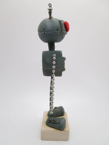Valentine love robot with heart eyes ball and chain arms