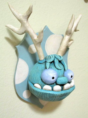 Taxidermy style Monster wacky character on plaque UNIQUE