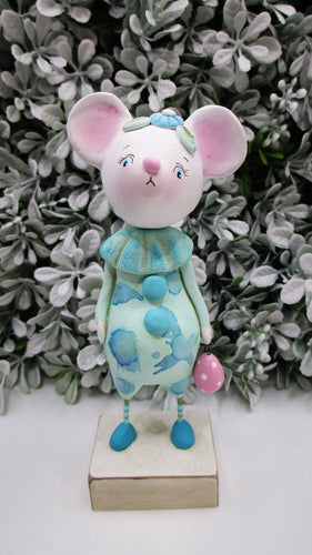 Petite Easter MOUSE with unique paint and cute little Easter egg charm