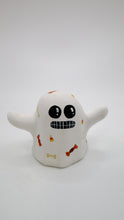 Halloween folk art GHOST with black mouth and teeth with candy design - paper clay