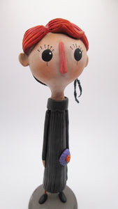 Halloween girl tall with amazing hair - paper clay
