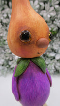 Veggie man with onion head and eggplant body - paper clay misc