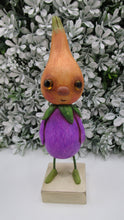 Veggie man with onion head and eggplant body - paper clay misc
