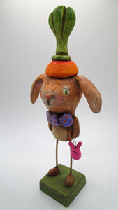 NEW paper clay EASTER Bunny with carrot hat and peep charm