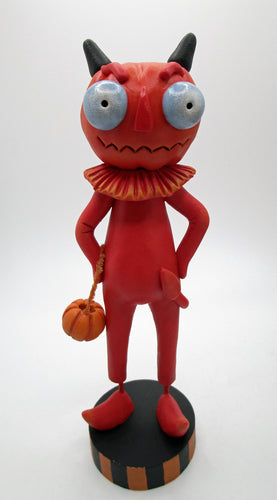 Halloween PUMPKIN DEVIL with pumpkin bucket