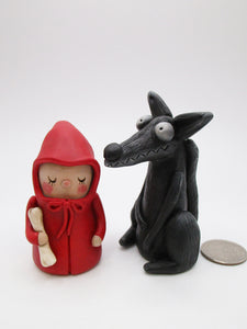 Little red riding hood and bad wolf set of two art characters