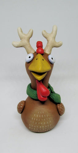 Christmas chicken with antlers!