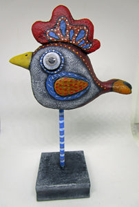 Textured folk art style rooster bird misc SALE