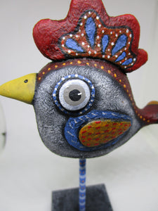 Textured folk art style rooster bird misc SALE