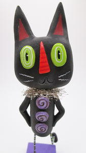 Halloween folk art SCAREDY CAT black cat