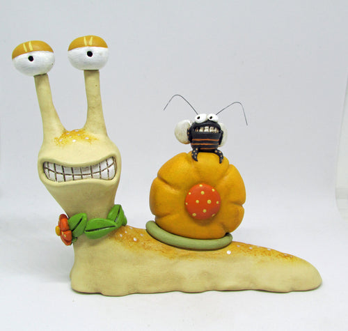 Snail character and bee friend wacky character CUTE