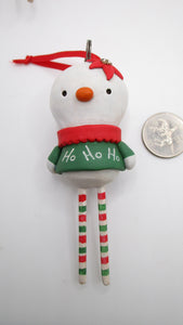 Christmas snowman ornament HO HO HO ready for your tree