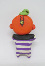 Halloween folk art style Pumpkin man with striped body WALL DECOR