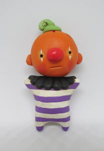 Halloween folk art style Pumpkin man with striped body WALL DECOR