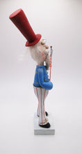 Folk art style - 4th of July UNCLE SAM with vintage flag - paper clay